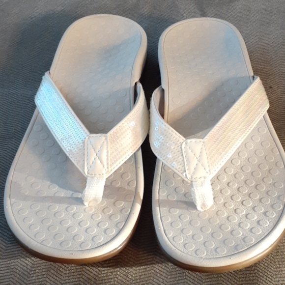 White sequin flip flops Clearance